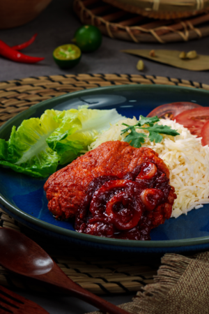 Spiced Chicken Tomato Coulis with Fragrant Ghee Rice