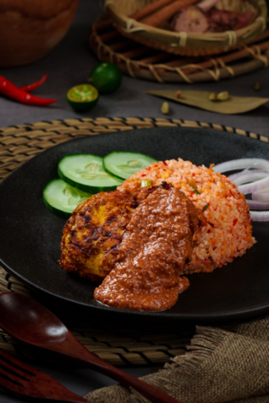 Chicken Satay & Peanut Sauce with Wok-Fried Indonesian-Style Rice